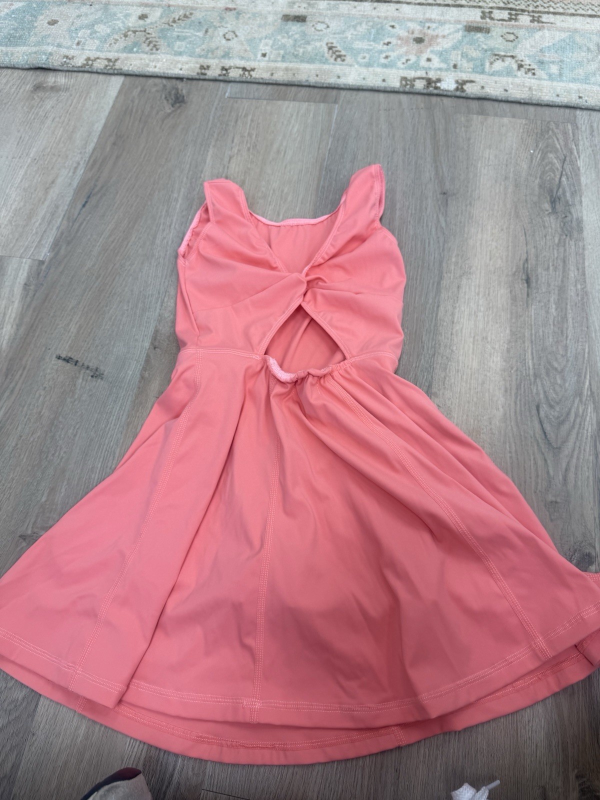 Belle Cher Pink V-Neck Sleeveless A-Line Short Dress Bow Back Stretch Juniors 9