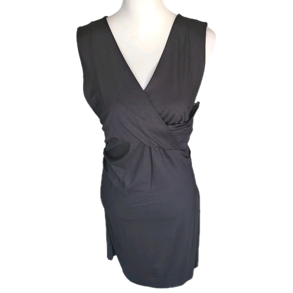 Diane Von Furstenburg Parker Dress Womens Large Black Sleeveless Classic Luxury