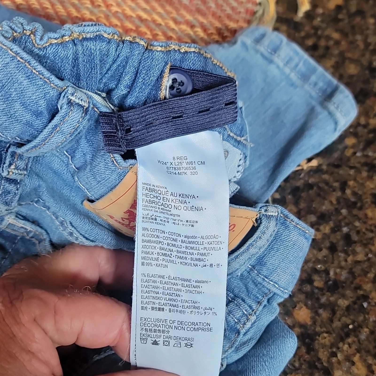 Levi’s Girls Skinny Taper Distressed Jeans Adjustable Waist Blue 8 REG W24 L25