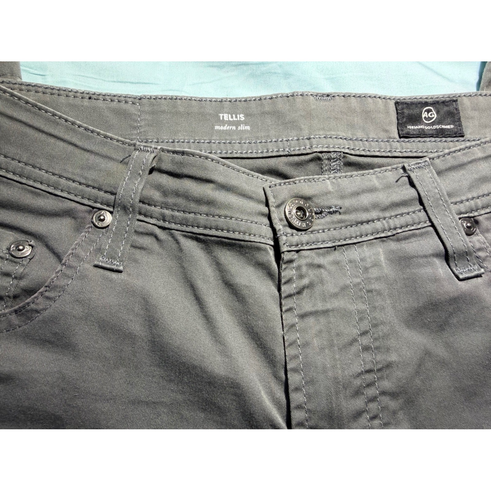 AG Adriano Goldschmied Tellis Modern Slim Fit Pants Grey Mens 33×28 1783HPTOSGY