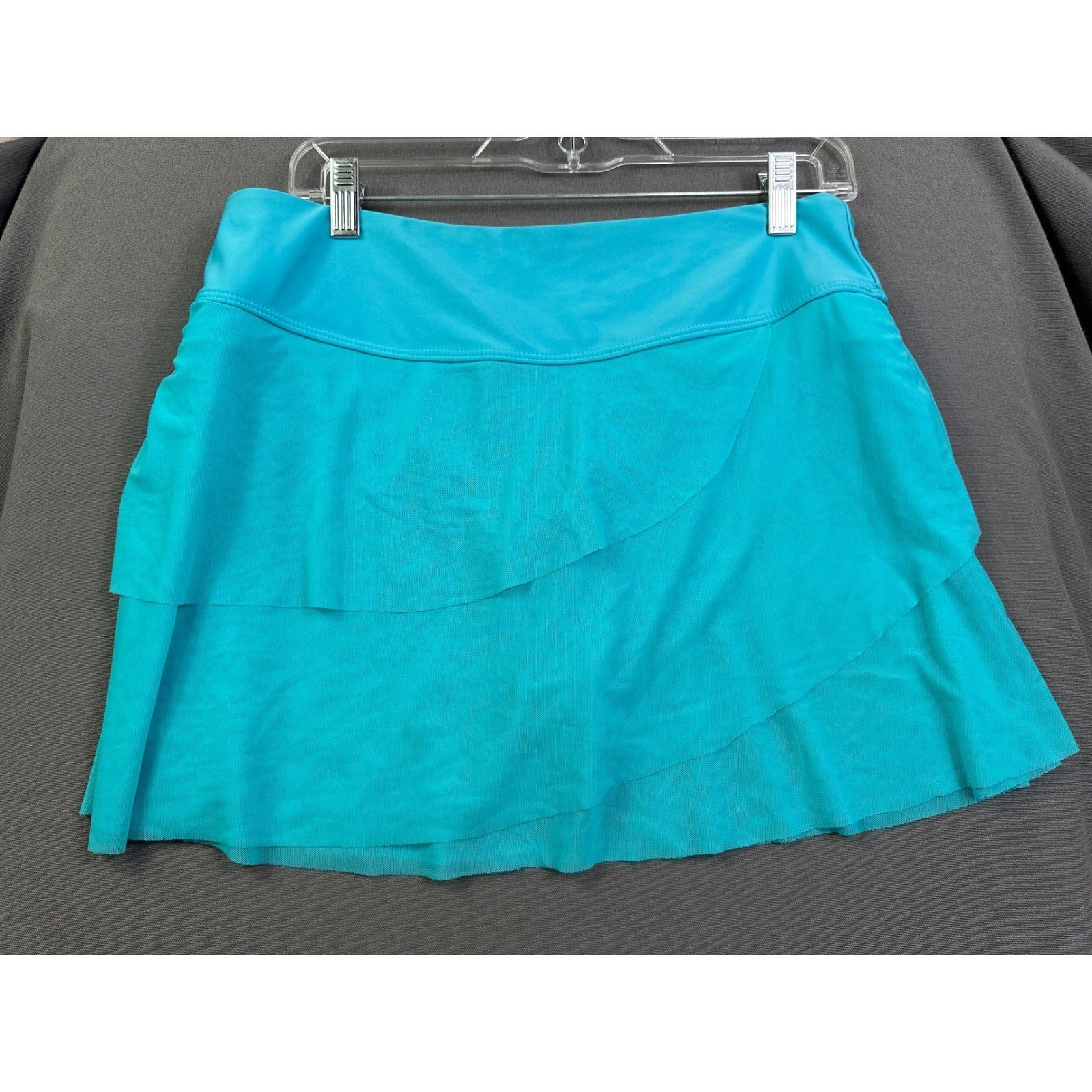Turquoise Blue Ruffle Tiered Mesh Athletic Skort Women’s Size XL Activewear