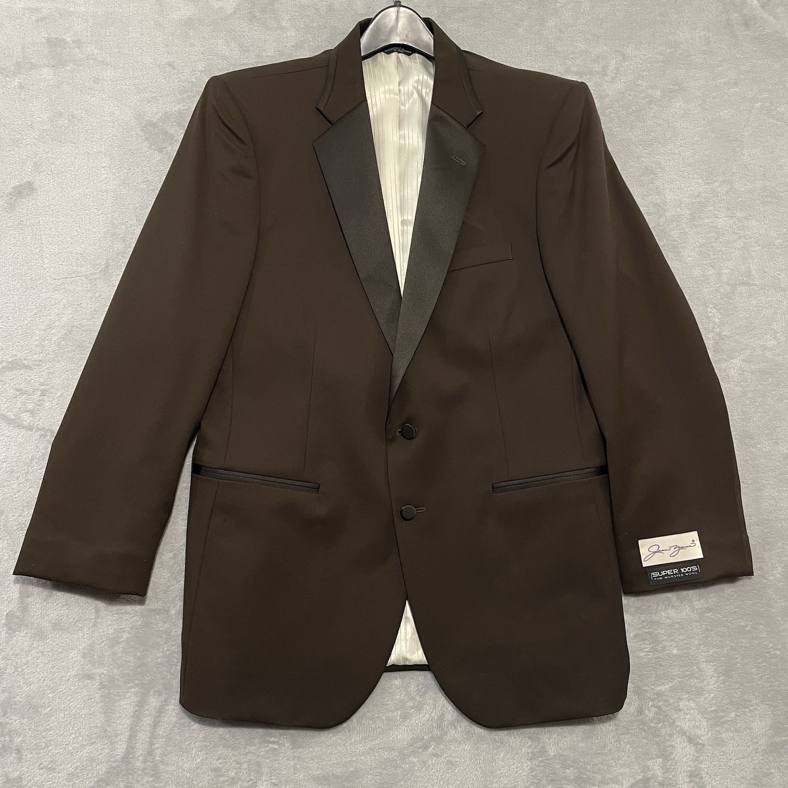 Jean Yves Tuxedo Jacket Chocolate Brown Wool Mens 42 Party Wedding Gala Blazer