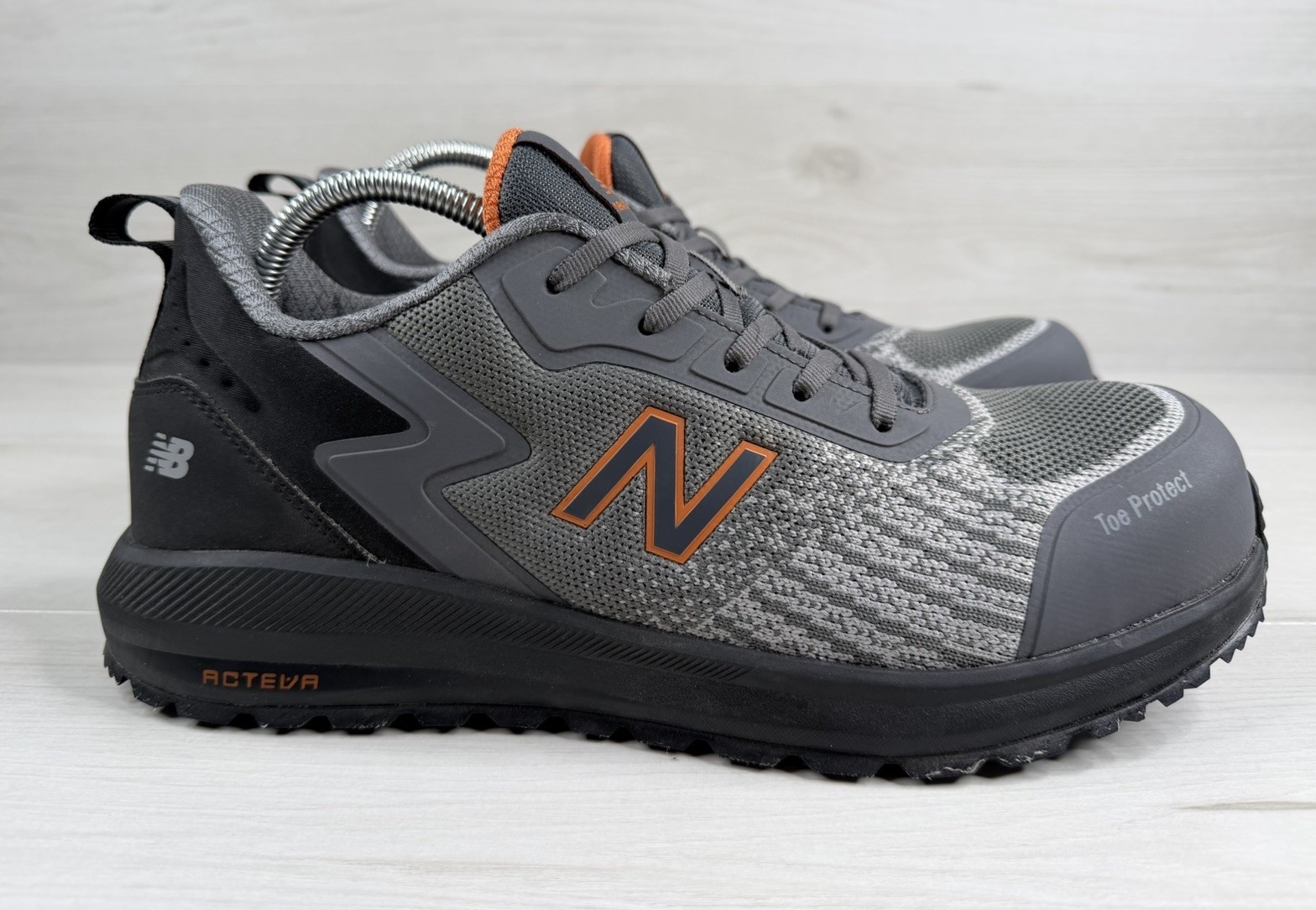 New Balance Speedware Composite Toe EH Work Shoes Gray Orange Mens 10.5 EE NWOB