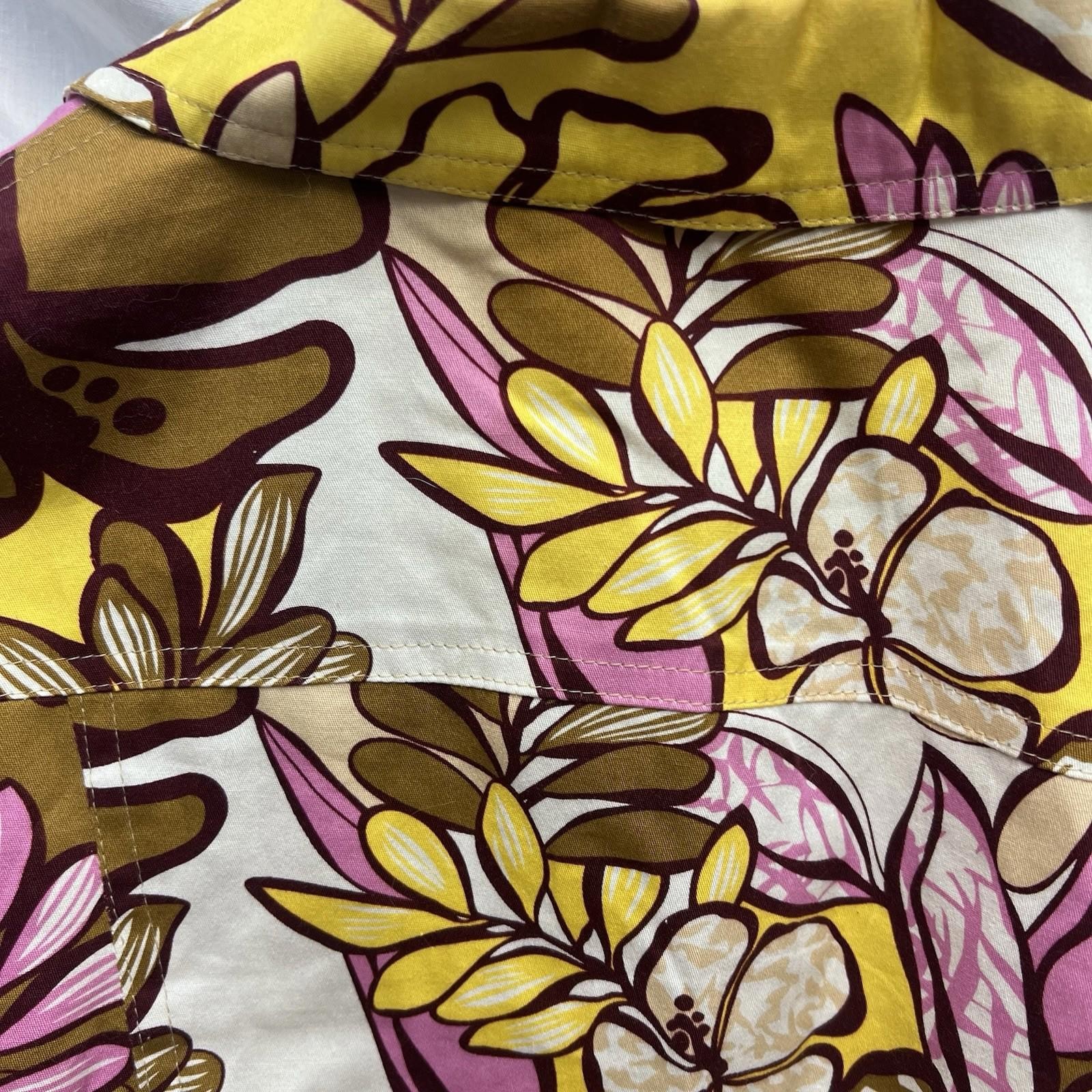 Harvé Benard Jacket Vintage Button Pink Yellow Brown Floral Sz 6