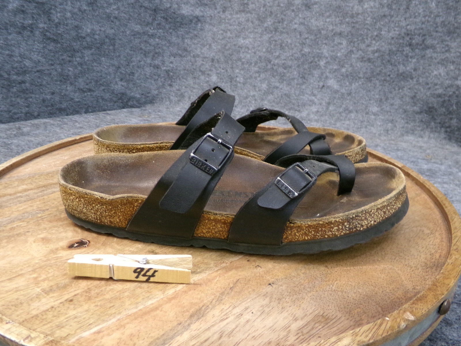 Birkenstock Womens Mayari Black Birko-Flor Toe Loop Sandals Size 38 US 7 Reg.