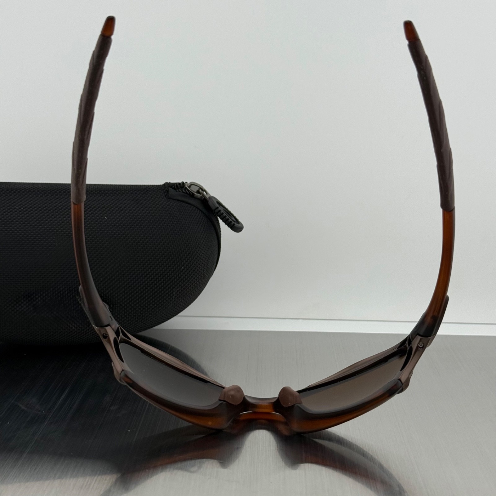 Oakley Splice Cyber Y2K Vintage Style Sunglasses Rootbeer Metal Bronze Sung Fit