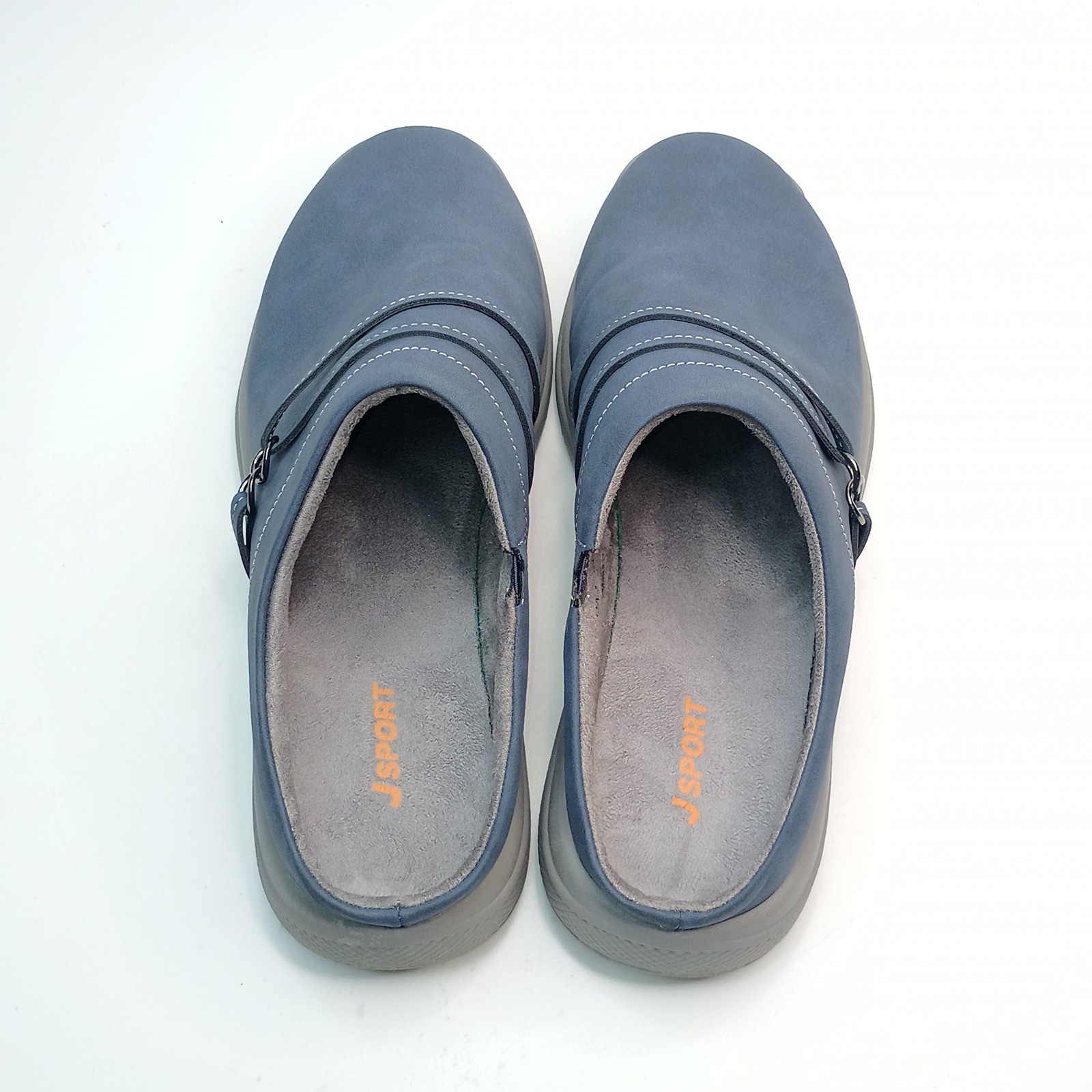 J Sport Gina Mules Women Size 8 Navy Blue Cushioned Memory Foam S5GNA73