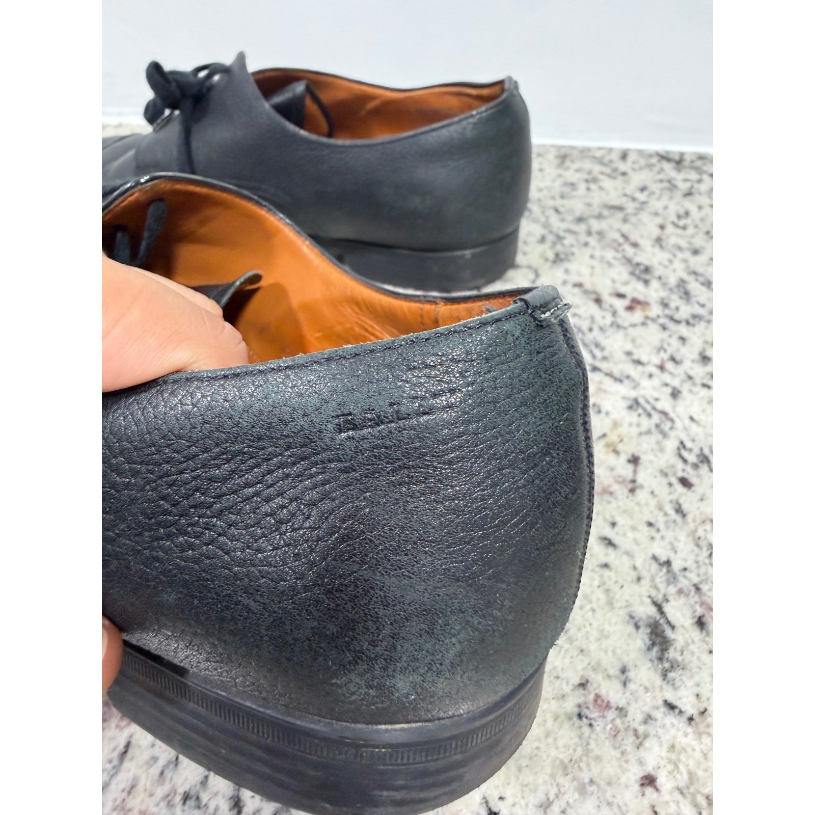 Bally Tayson SK Mens Black Pebbled Leather Cap Toe Oxford Dress Shoes 7.5 D