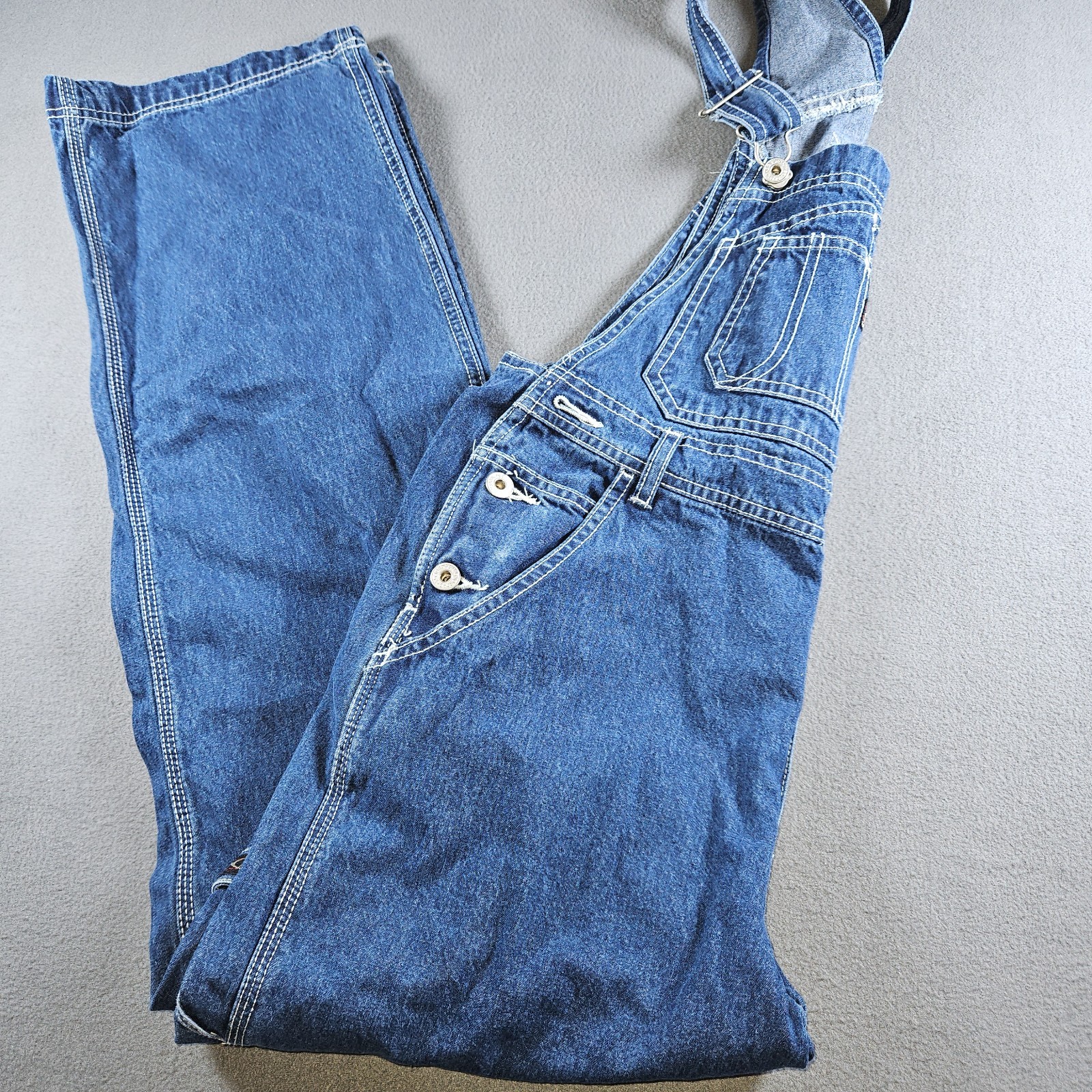 Vtg Jordache Denim Overalls Women M Carpenter Hammer Loop Baggy Y2K 90s Wide Leg