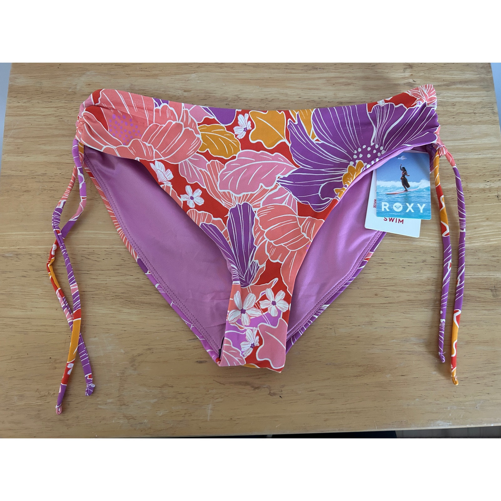 Roxy Bell Bottoms Bloom Hipster Lace Full Bikini Bottom – NWT Size Large