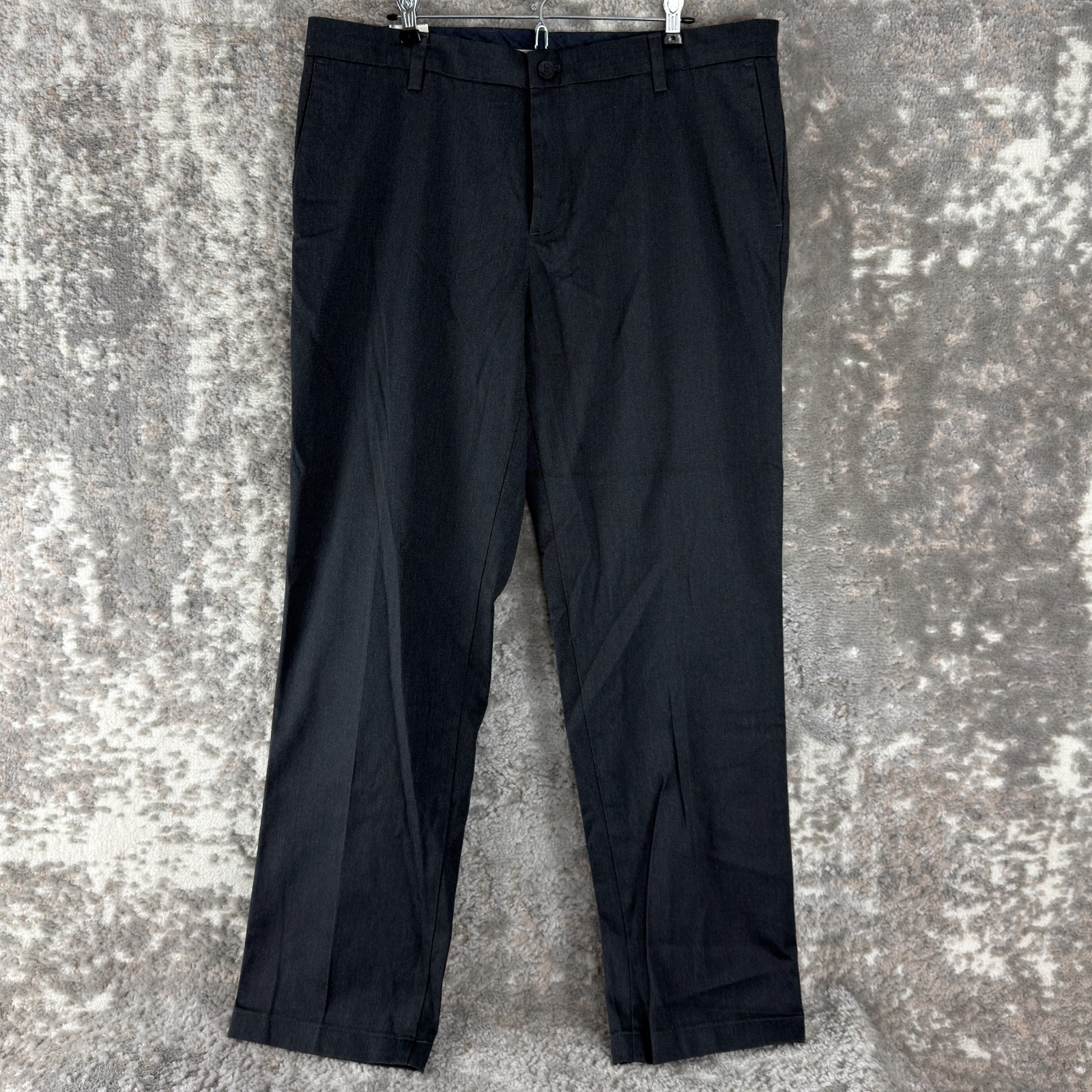 NEW Dockers Size 38W 32L Straight Leg Flex Comfort Khaki Pants Black Button Zip