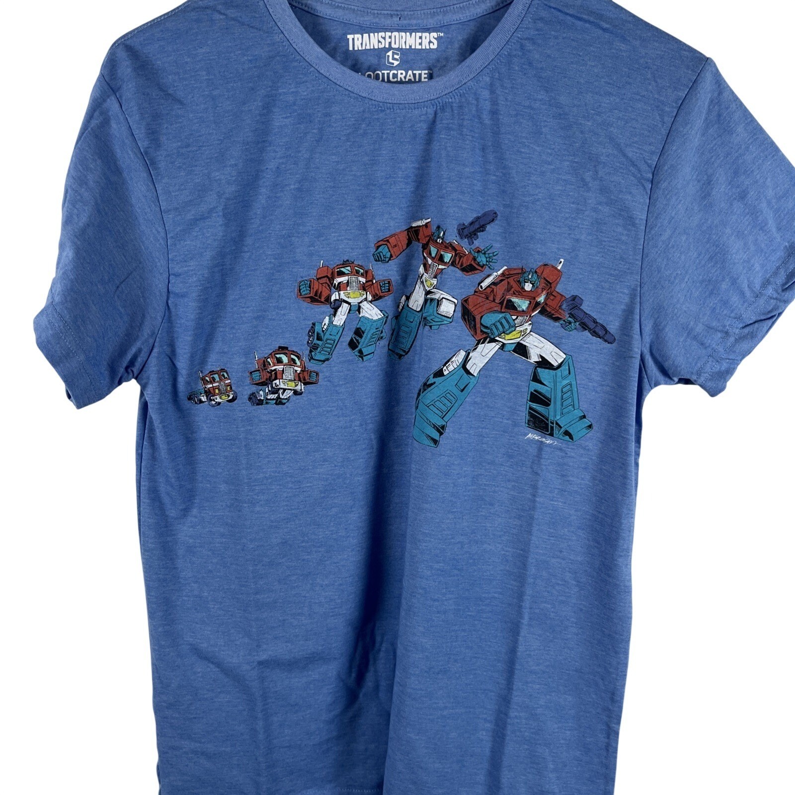 Loot Crate Transformers Optimus Prime Graphic T-Shirt Blue Mens Small
