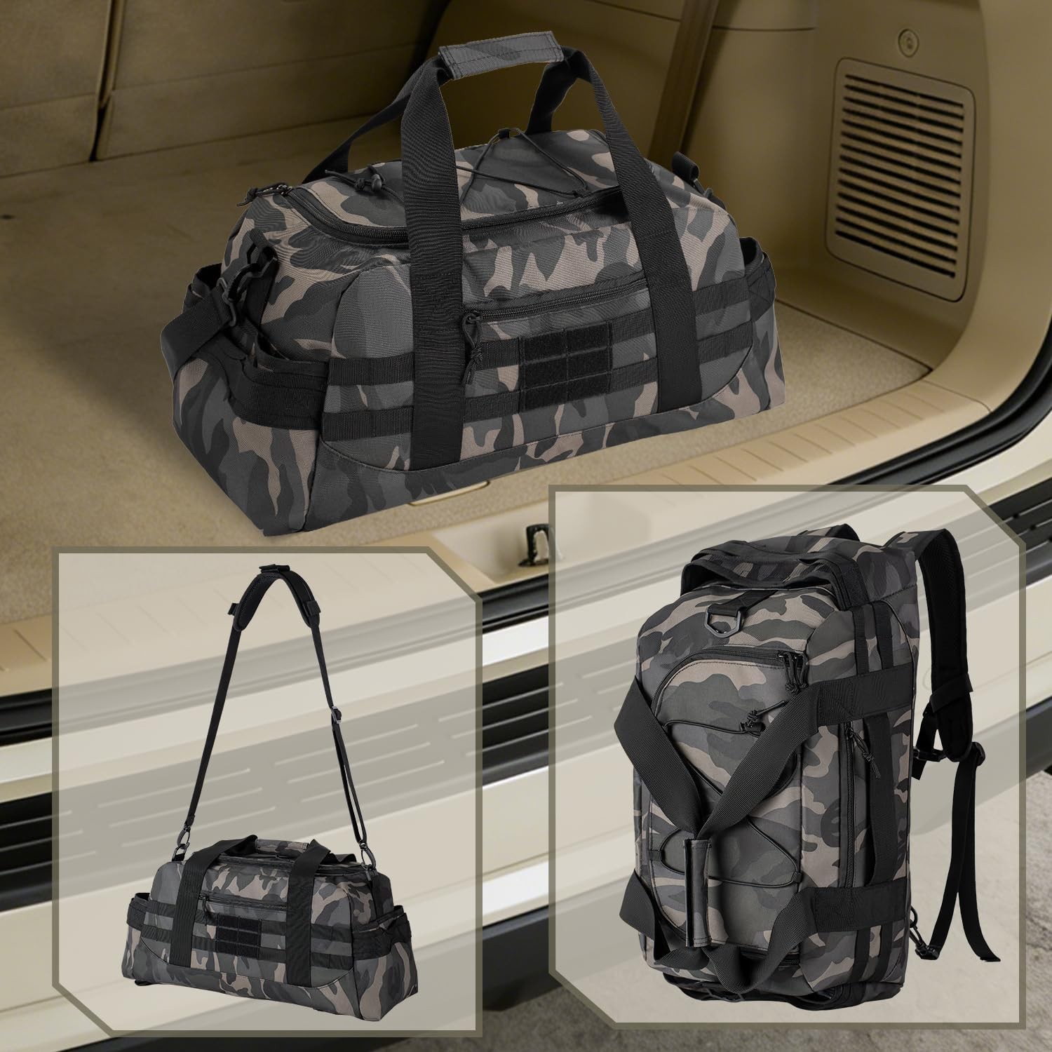 Tactical Backpack 35L Capacity MOLLE 3-in-1 Duffle Bag for Sports/Gym – Utility