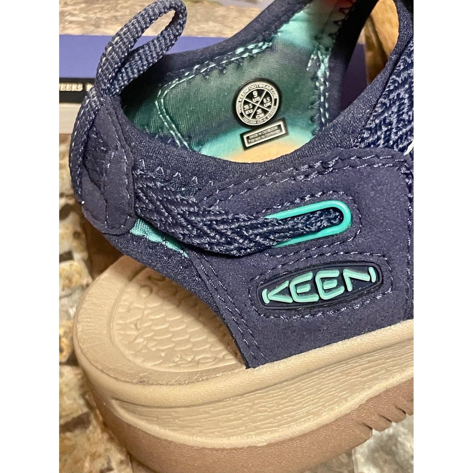 Keen Astoria West Sandals Womens 9 Navy Blue Teal Hiking Water Shoes 1031334