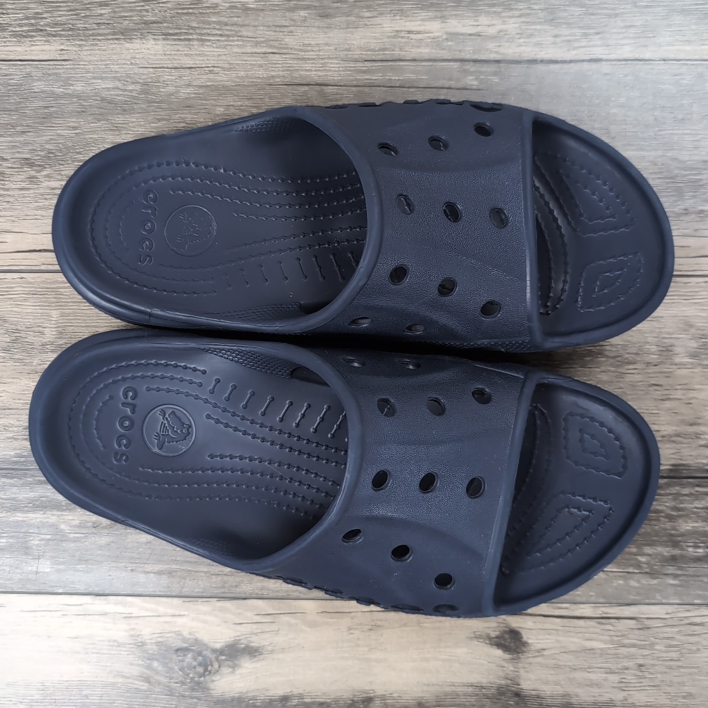 CROCS Unisex Sandals Baya Slide Sz M 7 W 9 Relaxed Fit Navy Blue