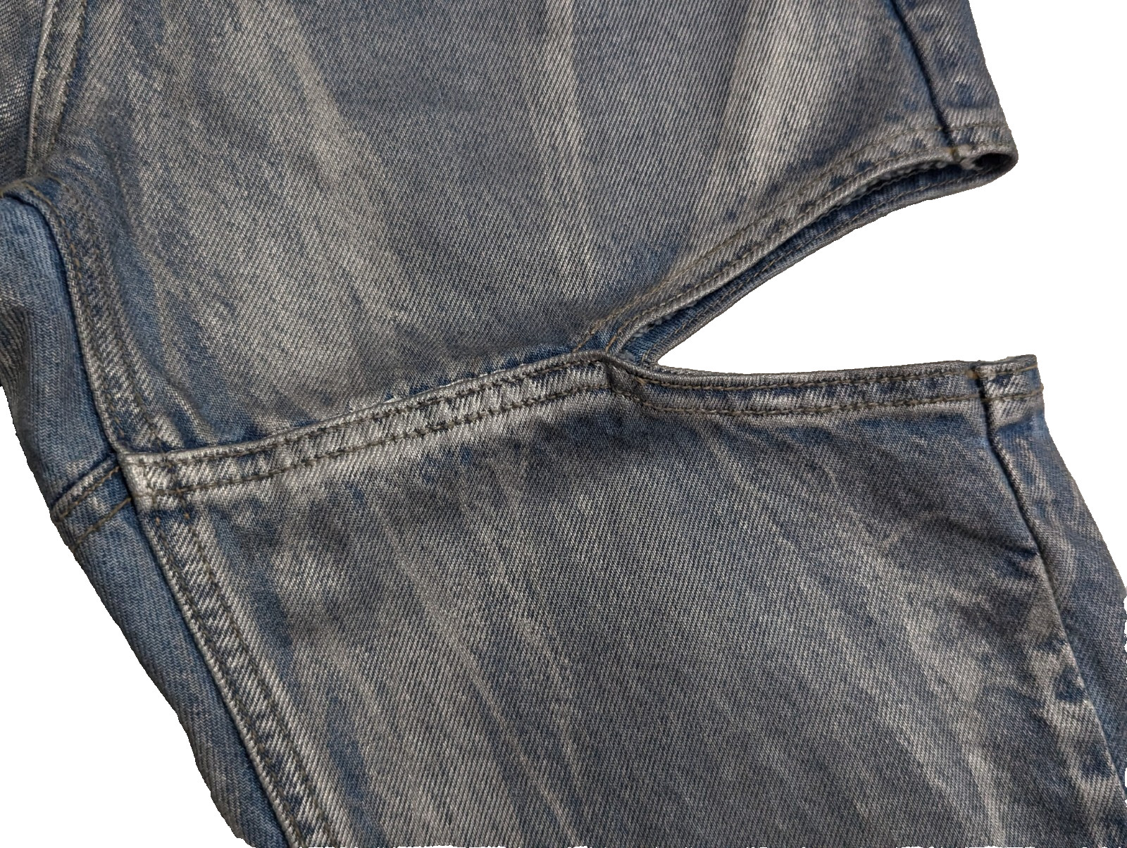 Source Unknown Blue Cut Out Coated Jeans Stone Washed Women’s Sz Medium