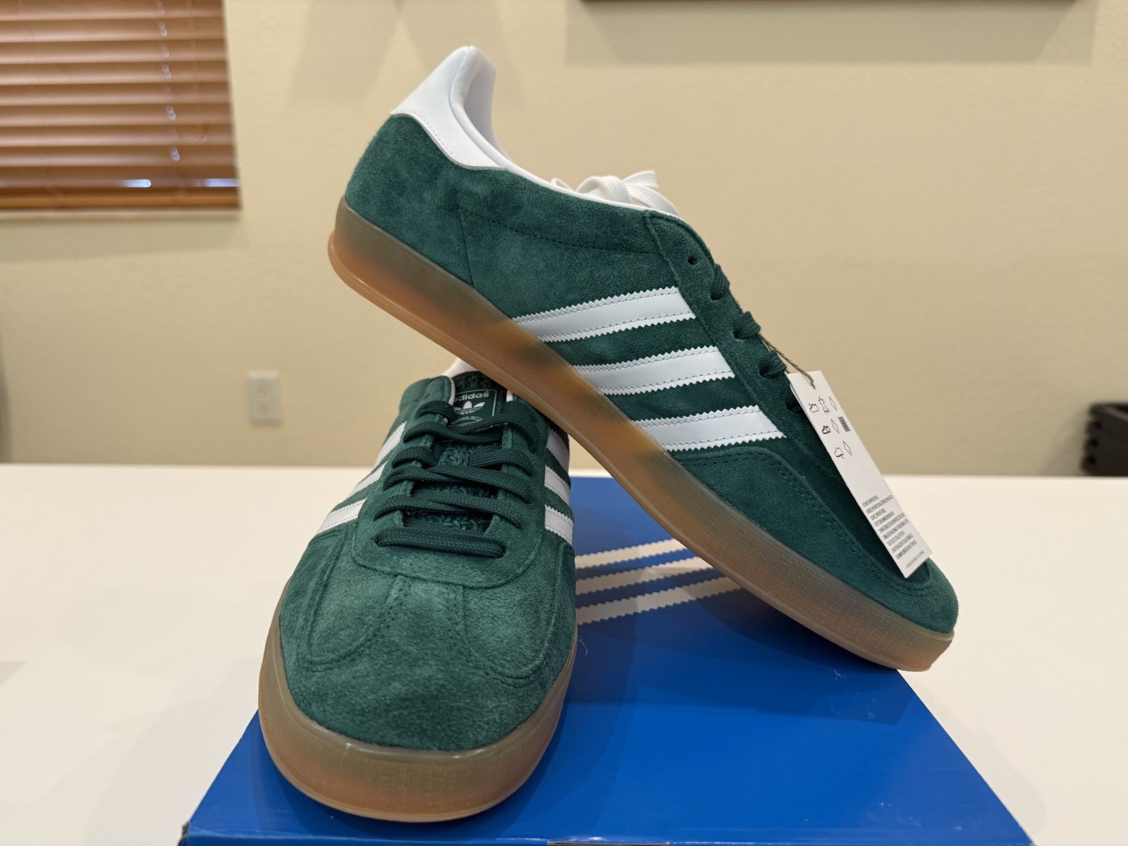 adidas Gazelle Indoor Collegiate Green Gum JI2062 Ship Now Brand New US Men Sz
