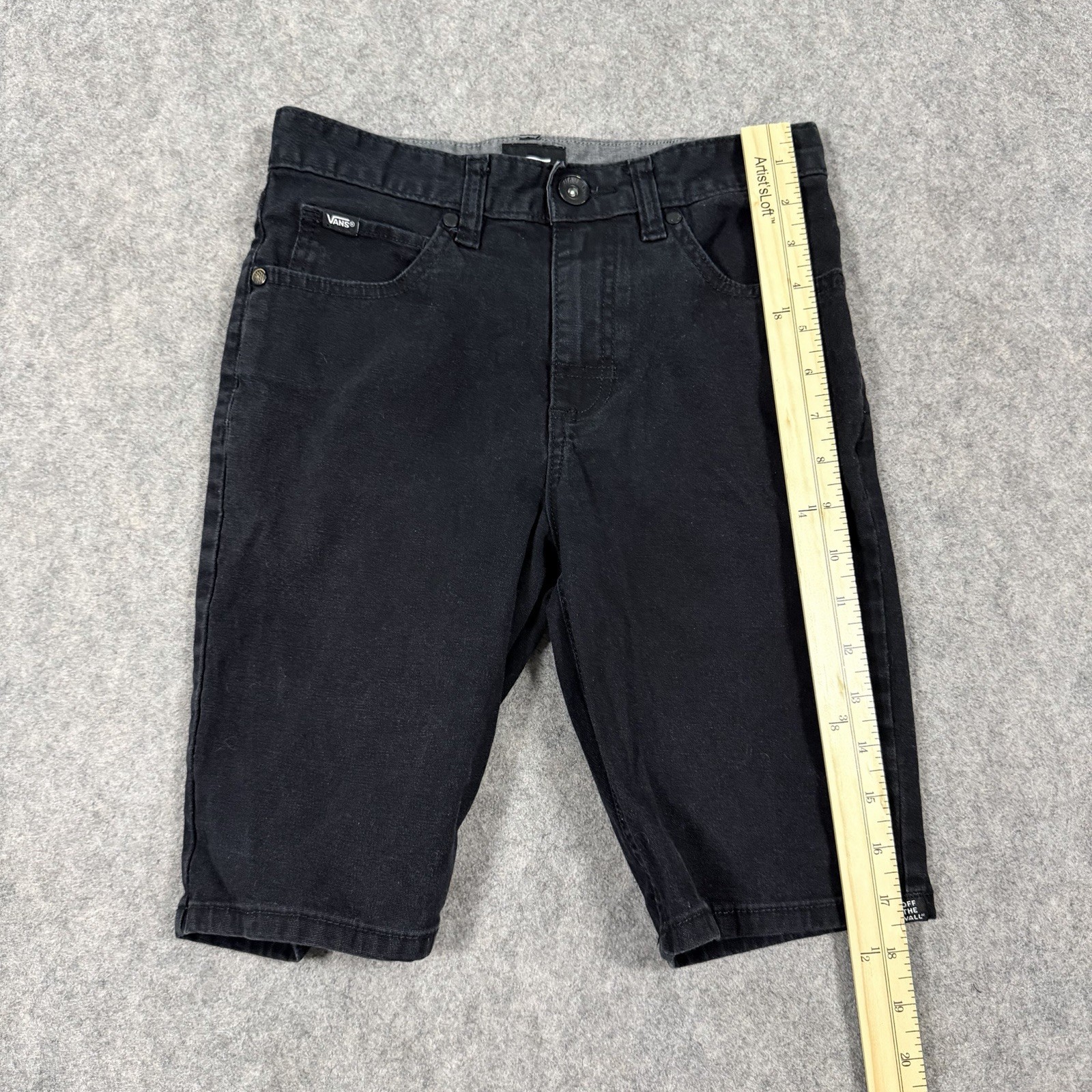 Vans Shorts Denim Jean Shorts Youth Boy’s Size 12 (Actual Fits 25.5×8.75) Black