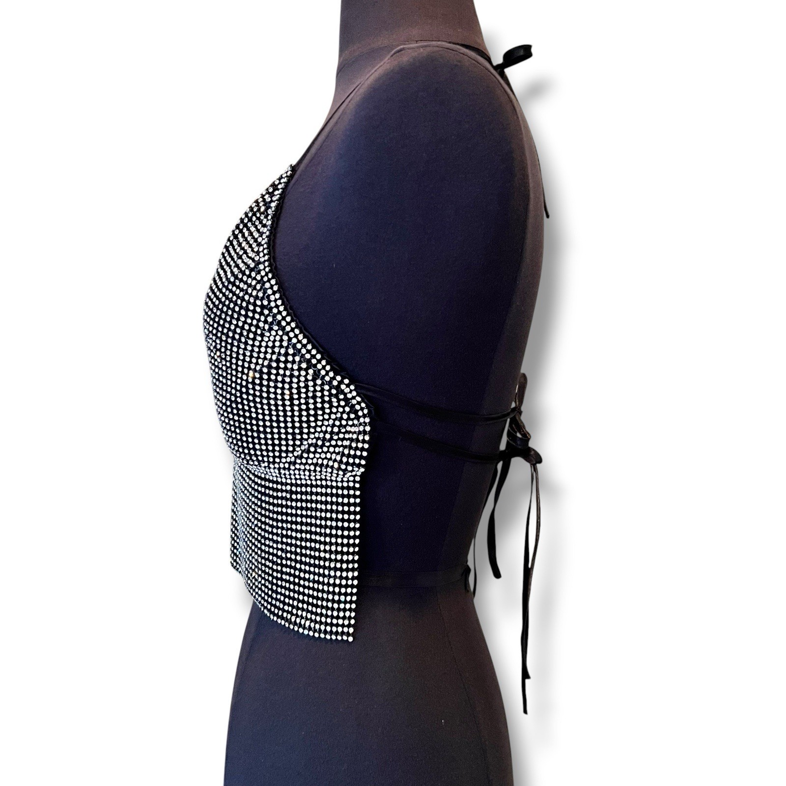 Superdown x Draya Michele 100% Aluminum Wrap Blouse Sleeveless Backless M Club
