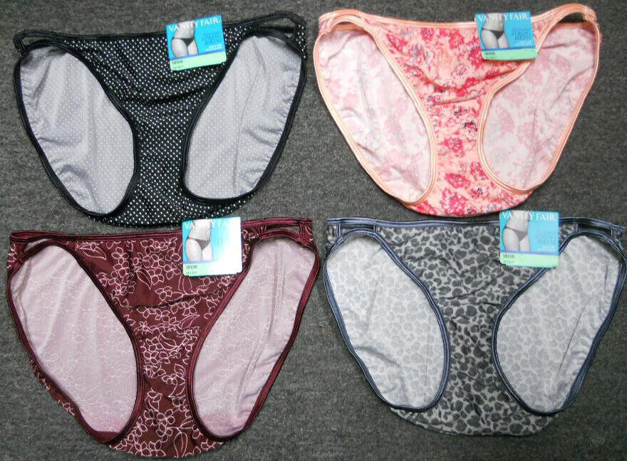 4 pack VANITY FAIR String Bikini ILLUMINATION 18108 mixed prints PANTY – 8 / XL