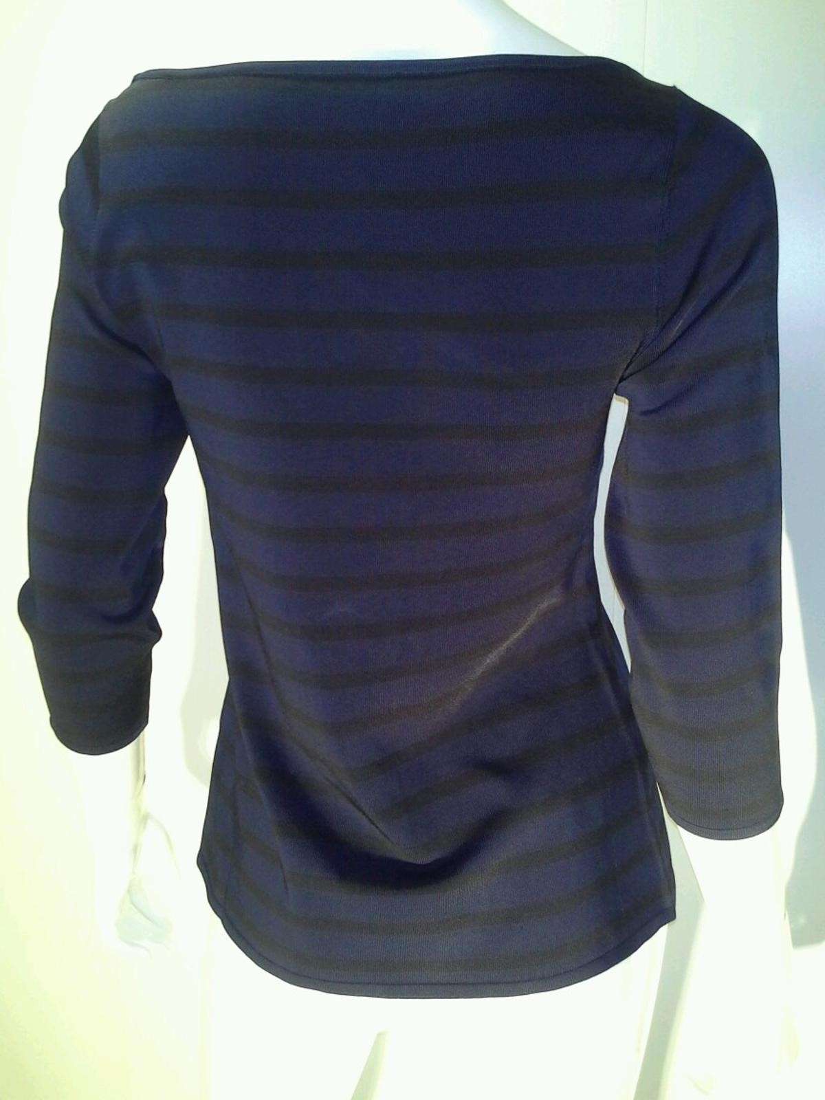 NWT WHITE HOUSE BLACK MARKET CROSSOVER STRIPE PULLOVER TOP SWEATER M
