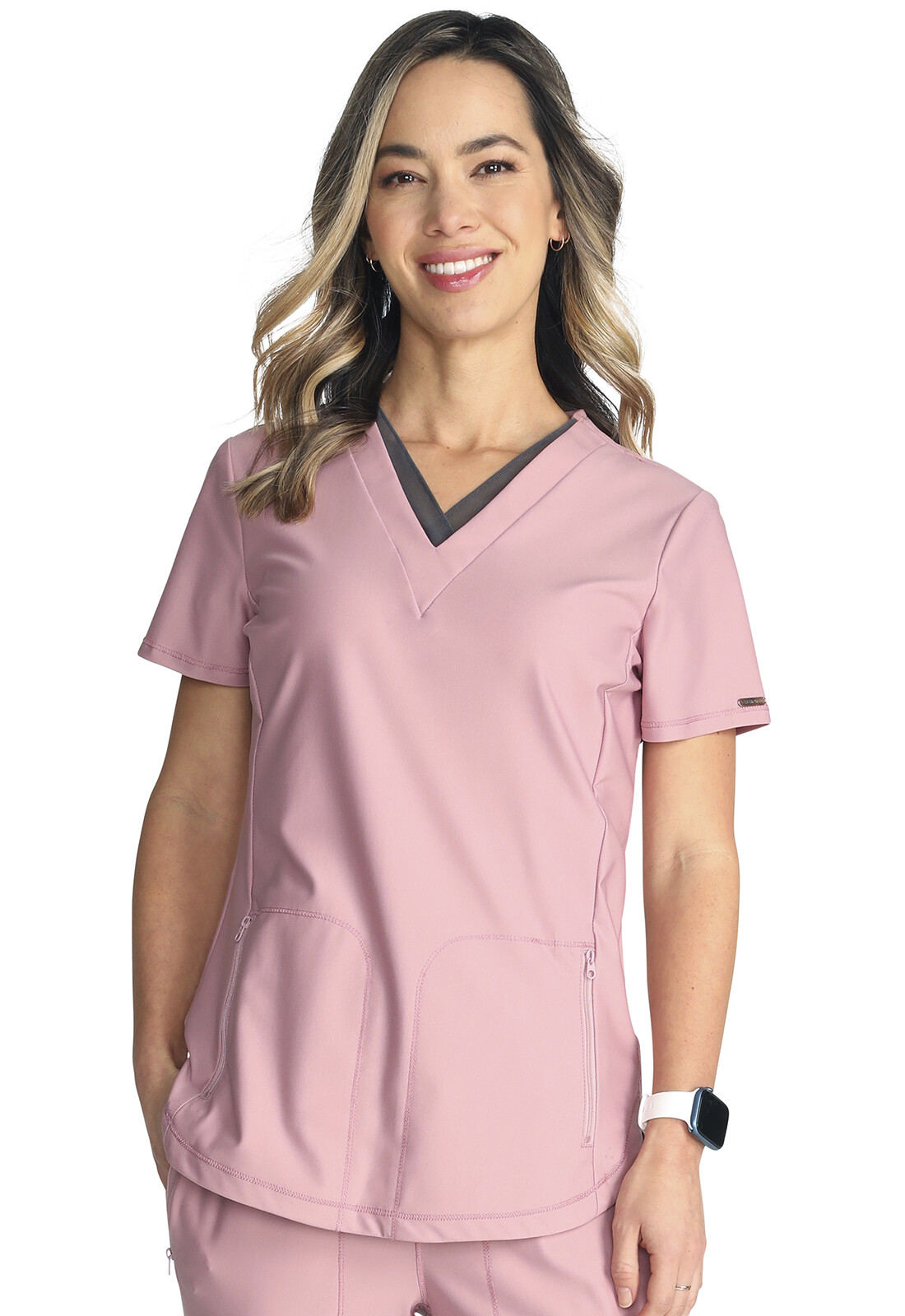 Mauve Orchid Cherokee Scrubs Form V Neck Top CK843 MVOR