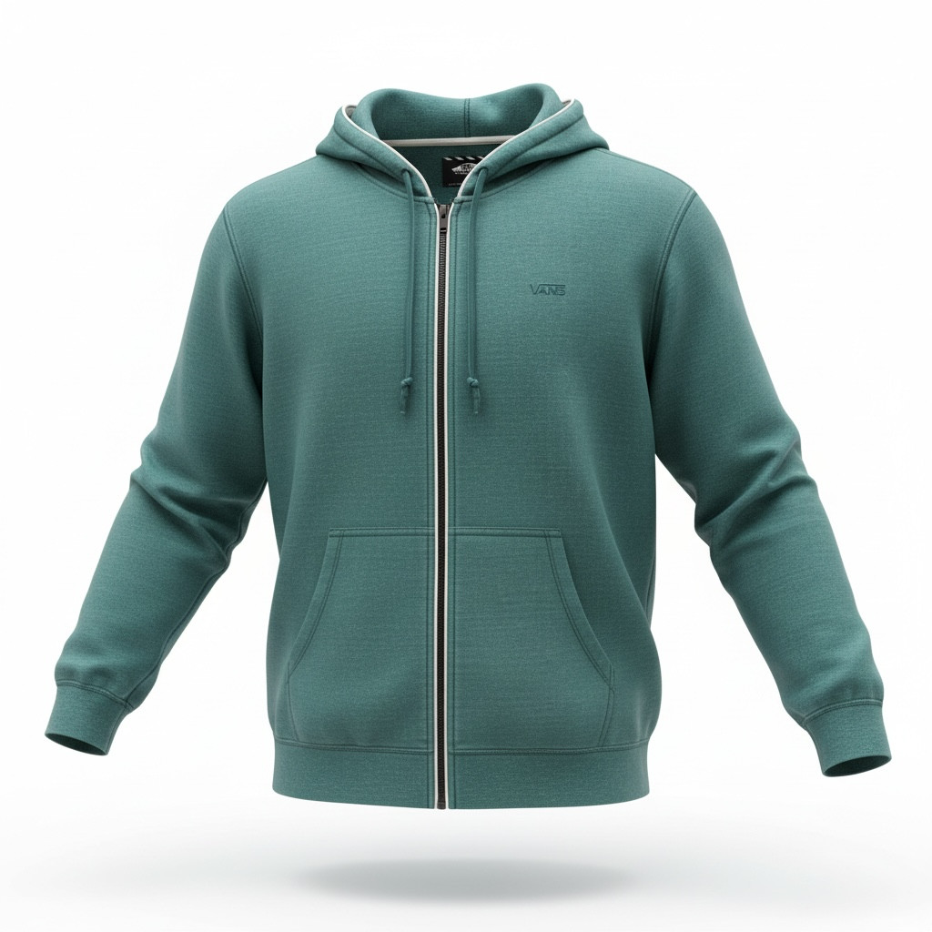 Vans Off The Wall Hoodie Full Zip Sweatshirt Men’s Size Medium Green Skater Y2K