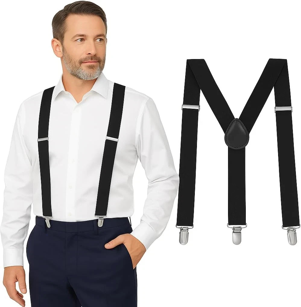 Suspenders for Men Heavy Duty – Adjustable 1” Y-Back Men’S Suspenders for Dress