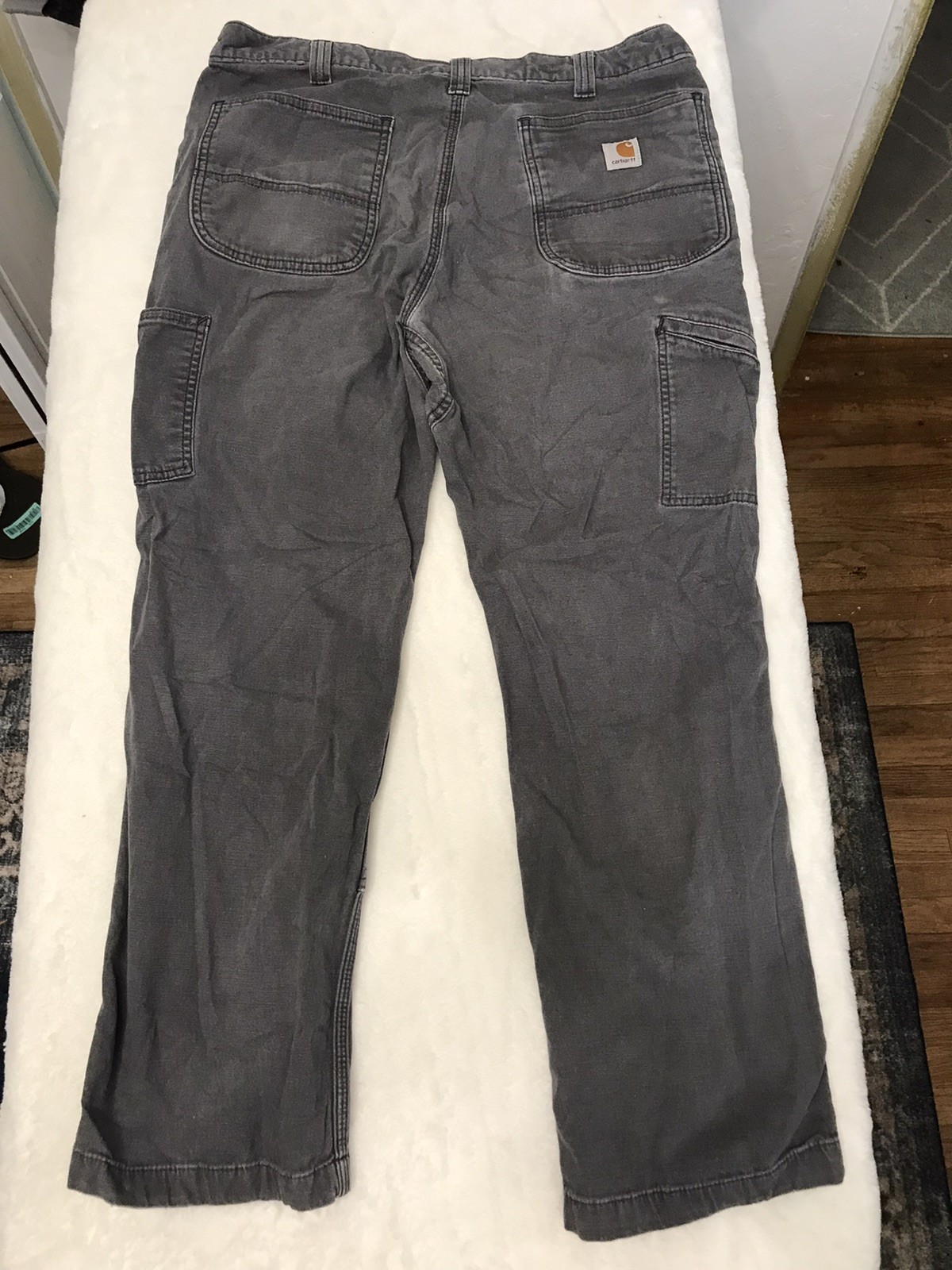 Carhartt RELAXED STRAIGHT RIGBY DOUBLE-FRONT DUNGAREE Gravel Gray Mens 36×30