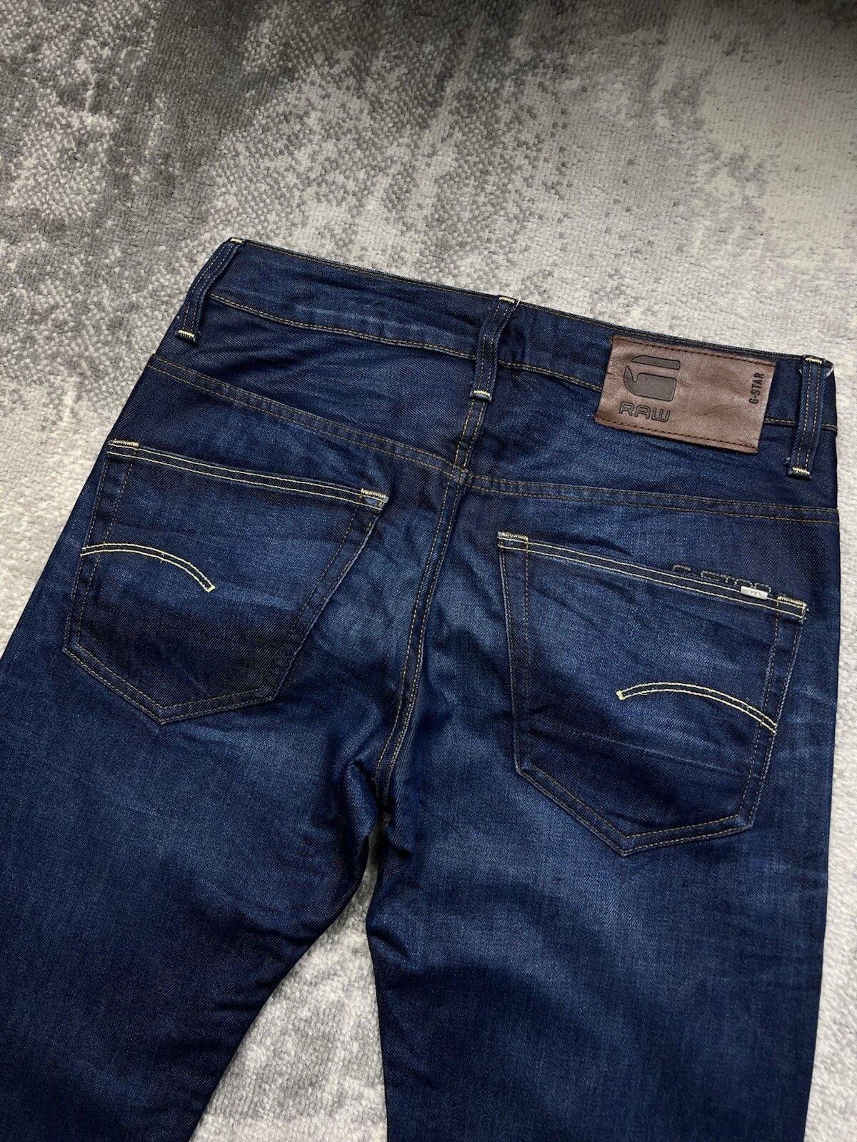 Men’s G-Star Raw 3301 Slim Straight Dark Blue Denim Jeans Size W29 X L32