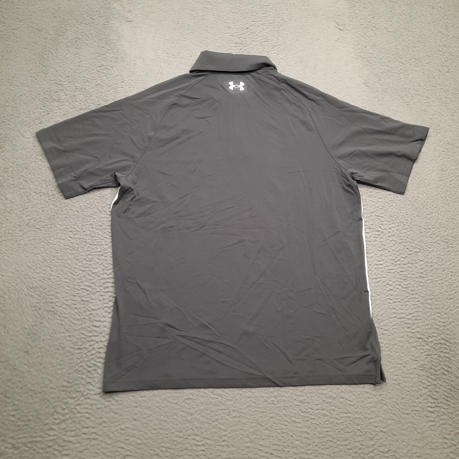 Under Armour Title Golf Polo Mens Large Gray White Short Sleeve 1383263-025