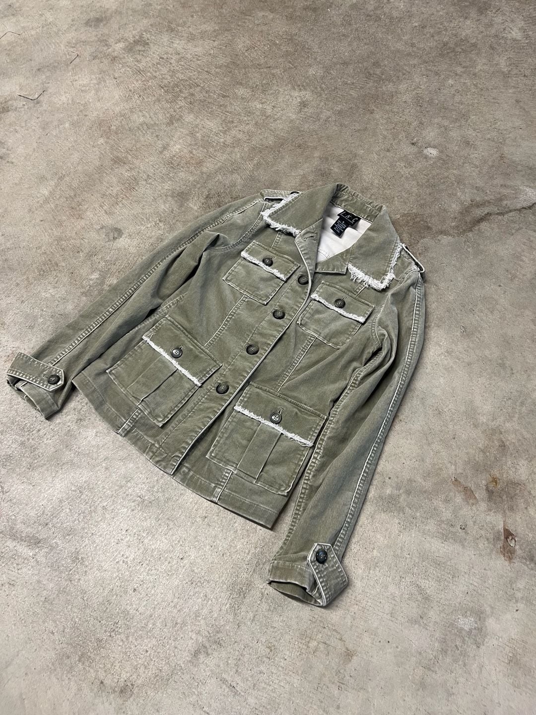 I.N.C. International Concepts Olive Green Corduroy Utility Jacket