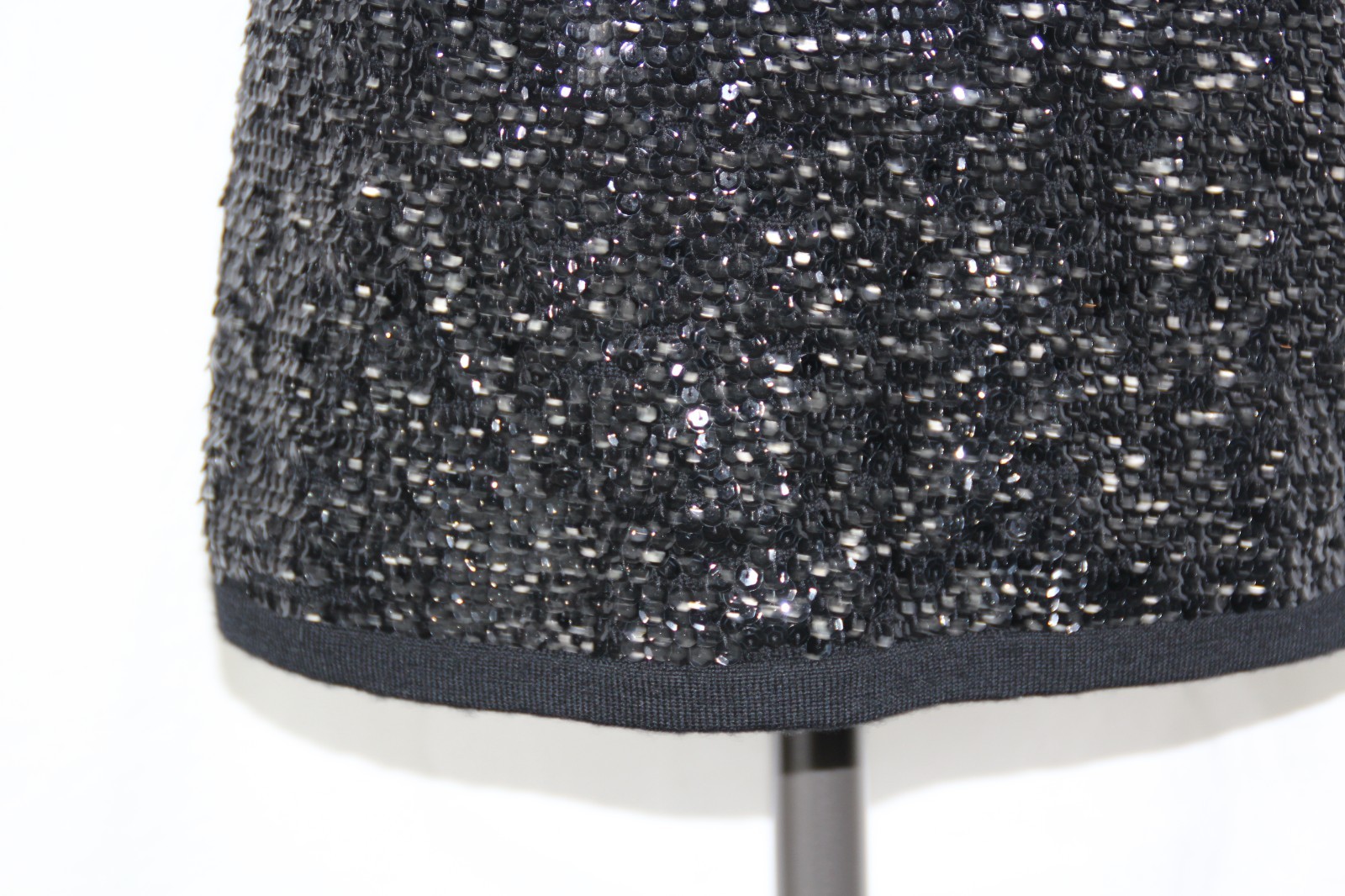 Lauren Ralph Lauren Black Sequin Merino Wool Knit Polo Sweater Holiday Top Sz. M