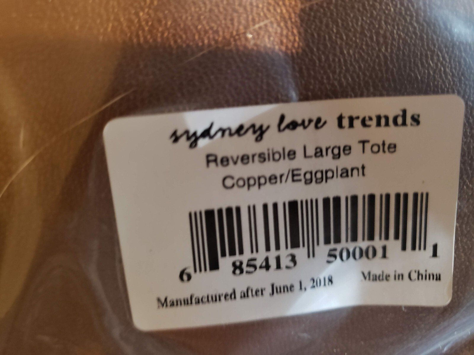 reversible 3 in 1 bag; tote bag; purse; copper /eggplant; crossbody bag;