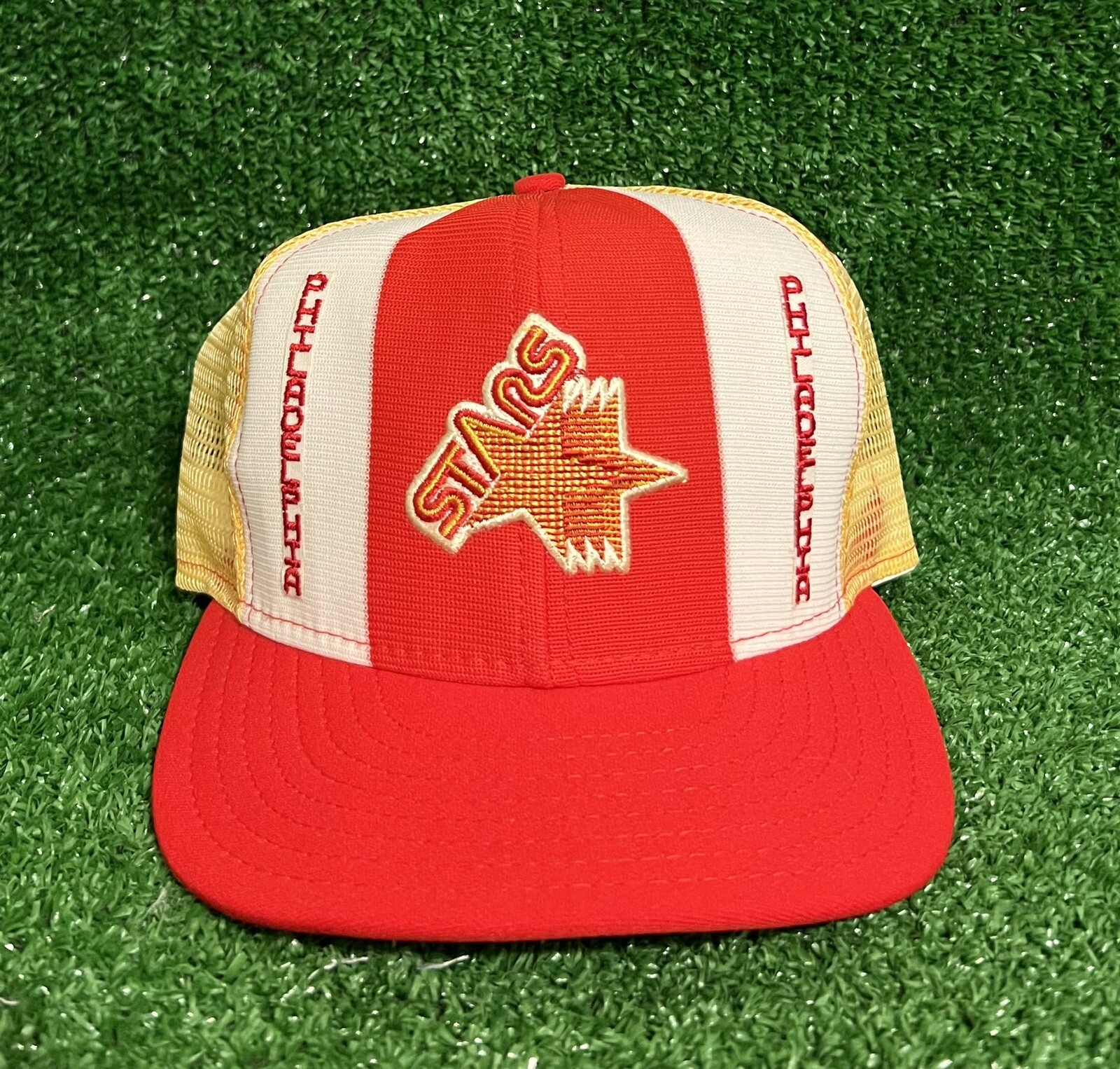 VINTAGE Philadelphia Stars Hat Cap Snapback Mens Mesh AJD Red USFL Football 80s