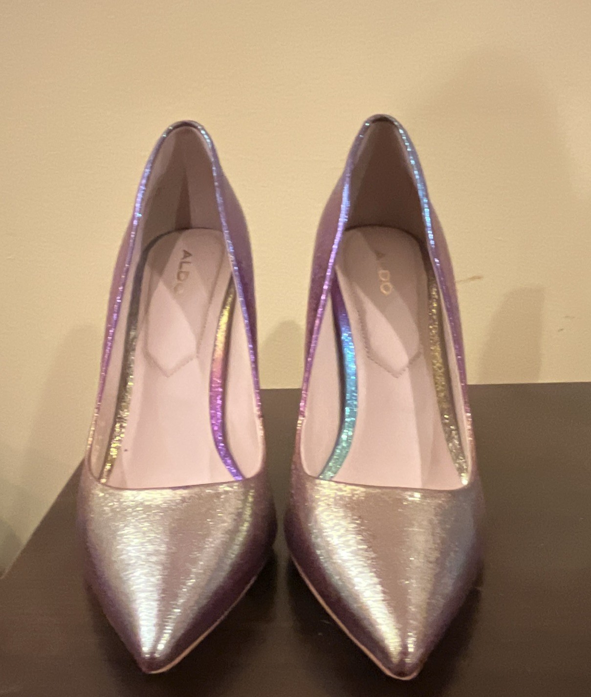 ALDO Women’s Iridescent Metallic Glitter Pointed Toe Stiletto Pumps 8
