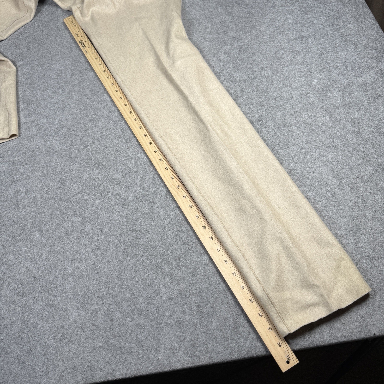 Vintage Gucci Cashmere Wool Beige Leather Buckle Women’s Dress Pants Size IT 46