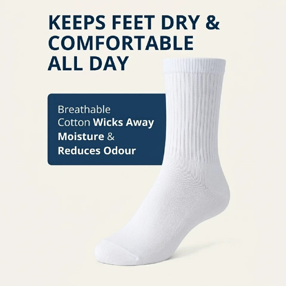 Mens Womens Physician Approved Heath Diabetic Crew Circulatory Socks Black 9-15