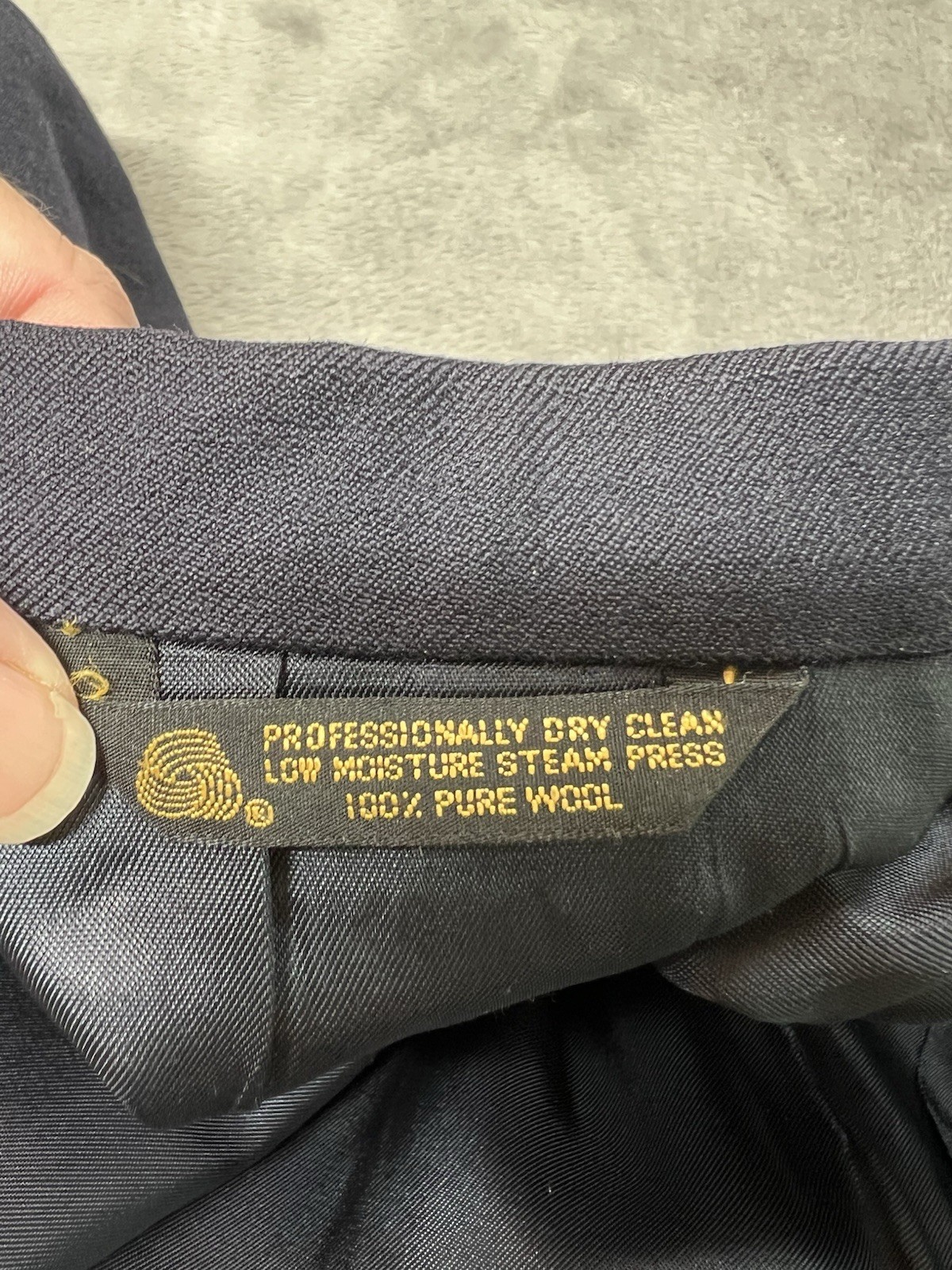 Stafford Blazer Mens 44XL Extra Long Navy Blue Wool Gold Button Sport Coat