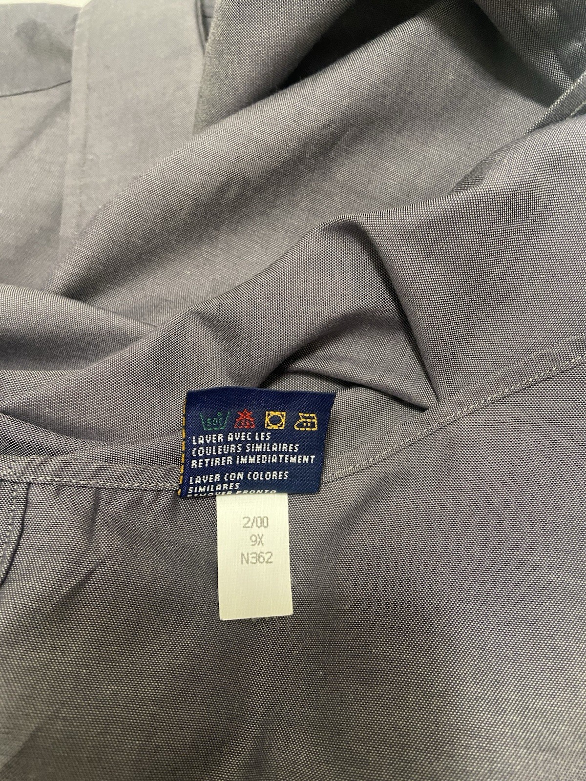 Tommy Hilfiger Classic Fit Gray Solid Cotton Pocket Dress Shirt 16 34/35