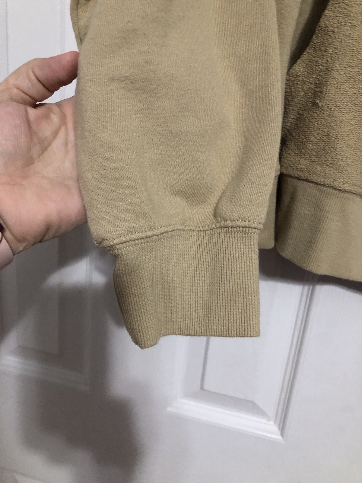 Seven7 Tan Hooded Sweatshirt Textured Hood Pocket Women’s Size XL