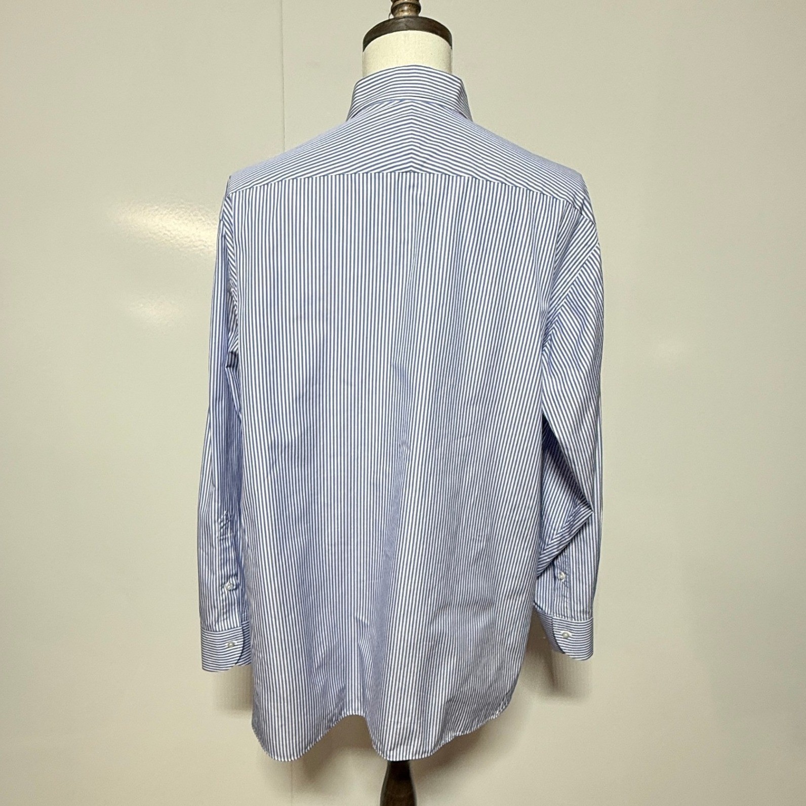 Proper Cloth Dress Shirt Mens 19.5 3X Blue White Striped Button Down Broadcloth