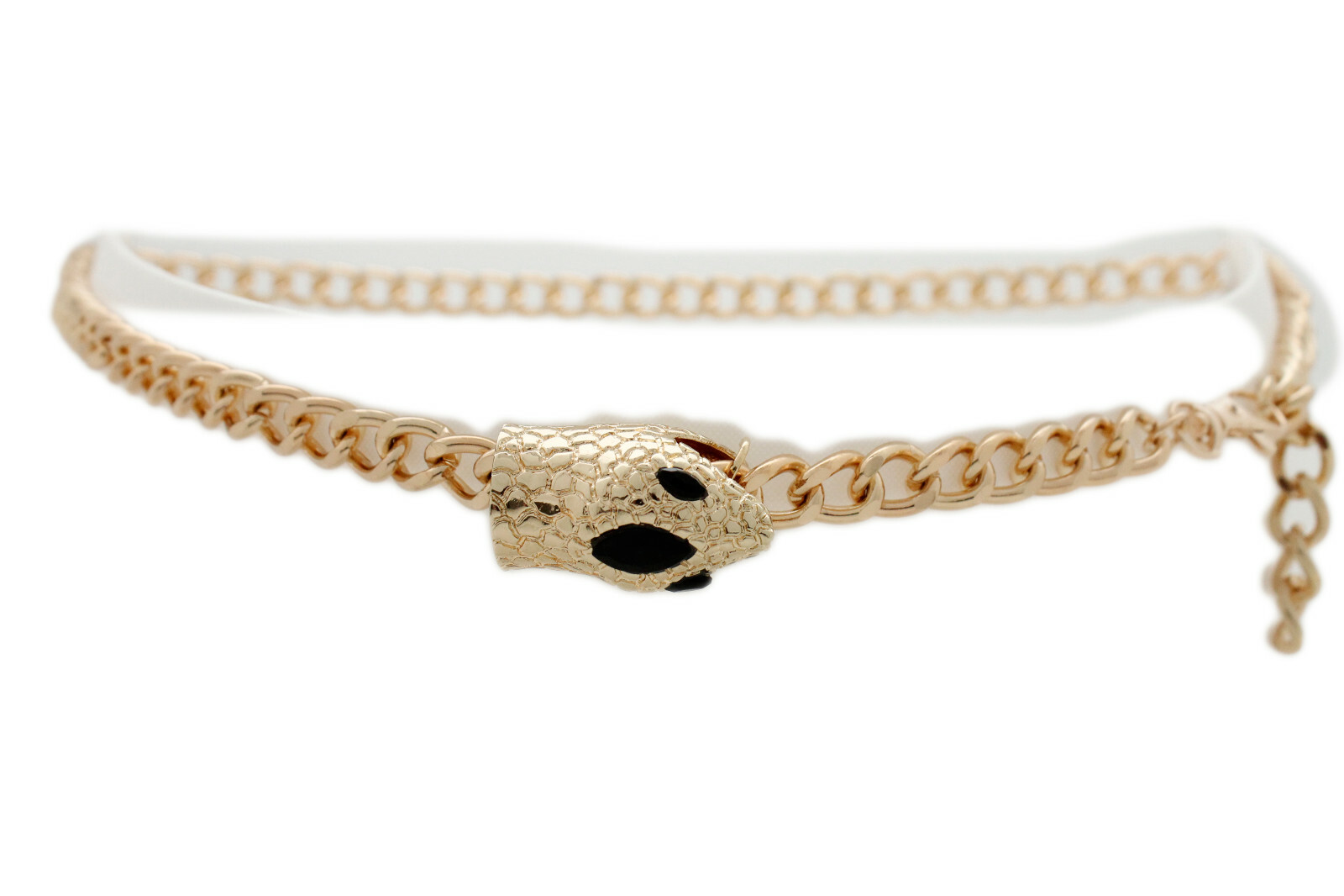 Women Sexy Fashion Belt Gold Color Metal Chain Snake Charm Hip Waist Size XS S M