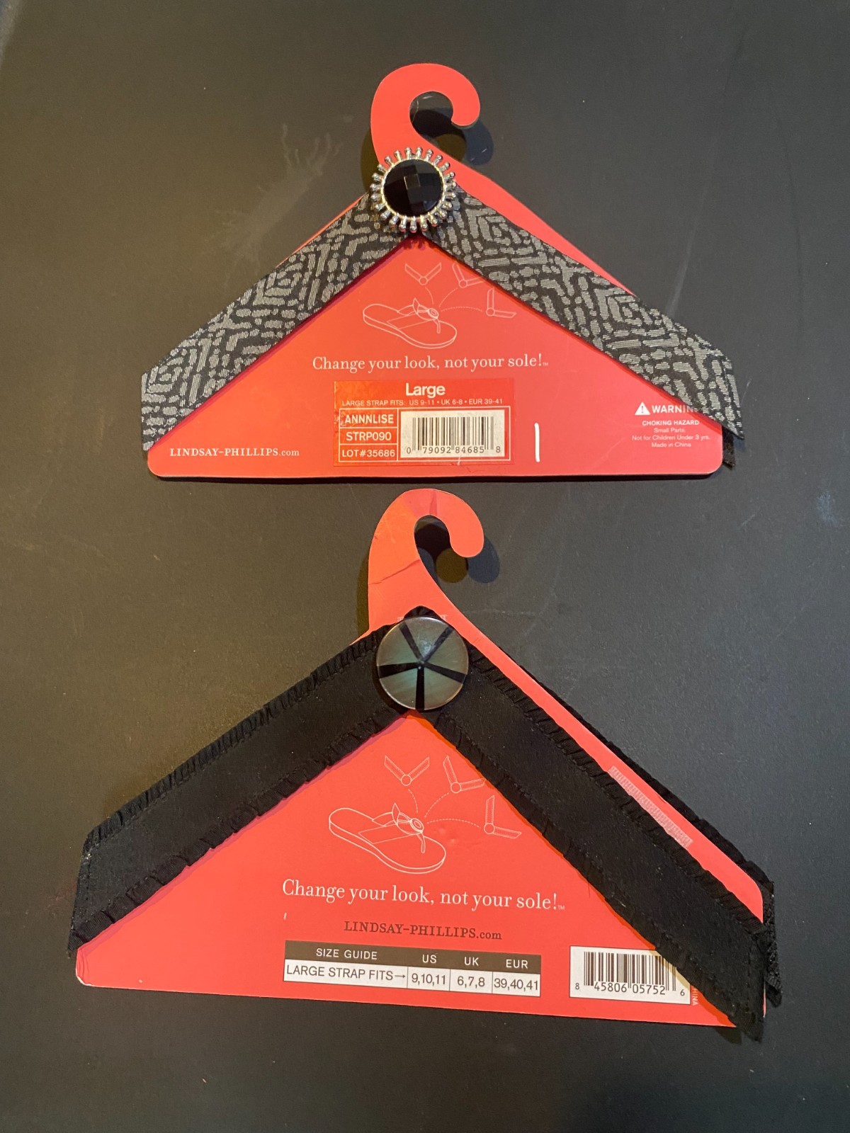 Lot 2 Lindsay Phillips Switchflops Interchangeable Sandal Straps Size L 9 10 11