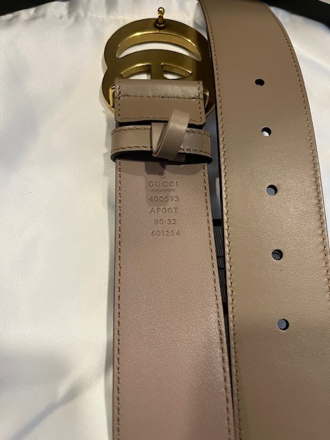 Gucci GG Buckle Women’s Dusty Pink Marmont Leather Belt size 80 cm Fits 26-28 W