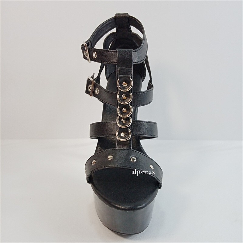 12cm Womens Summer Sandals Platform Buckle High Heels Pumps Stilettos Shoes New