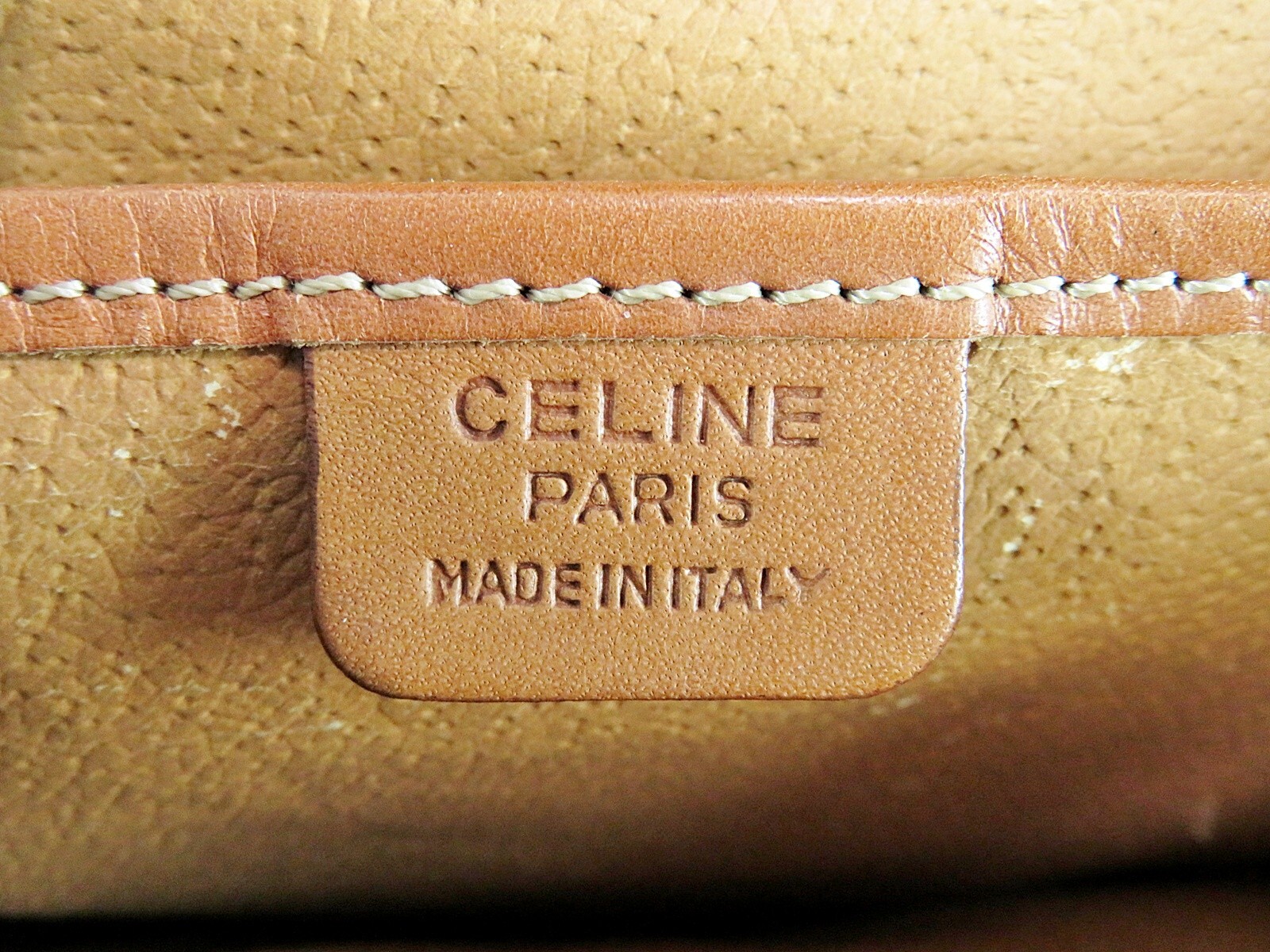 Auth CELINE Brown Macadam PVC Canvas and Leather Backpack Bag Purse #60256