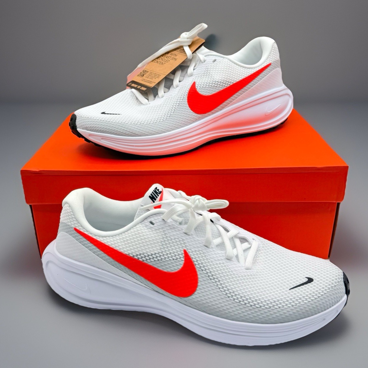 Nike Revolution 8 Men’s Running Shoes Size 11 White/Bright Crimson HJ9198-102