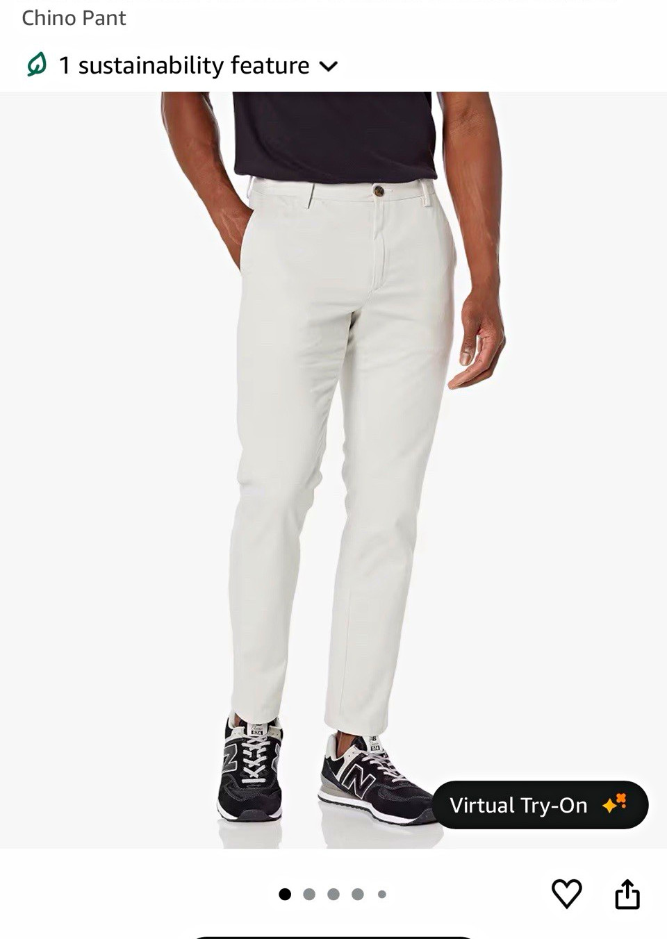 Amazon Essentials Men’s Slim-Fit Wrinkle-Resistant Flat-Front Chinos 31W