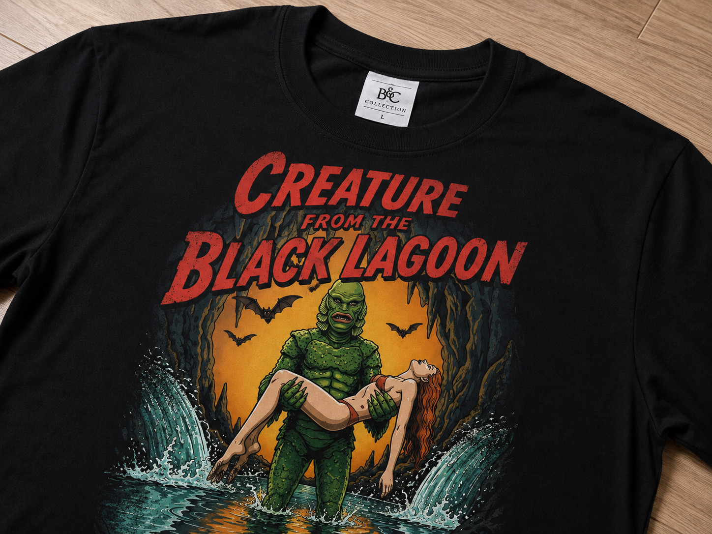 Creature From The Black Lagoon Horror Retro Vintage- B&C T-Shirt Unisex Size XL